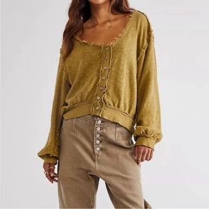 NWT Free People Golden Road Cardi Sweater Cardigan Size Medium